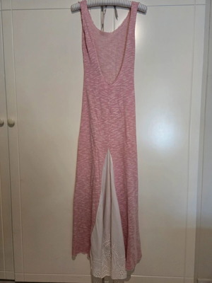 Madame Shou Shou dress like new, mako fabric, white and pink