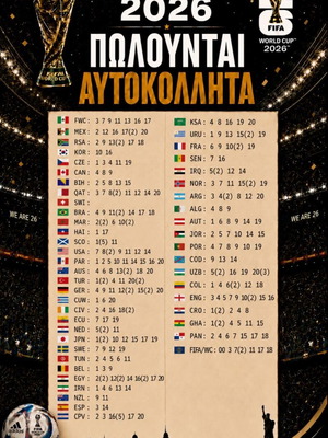 Panini αυτοκόλλητα Παγκοσμίου Κυπέλλου 2026 καινούργια
