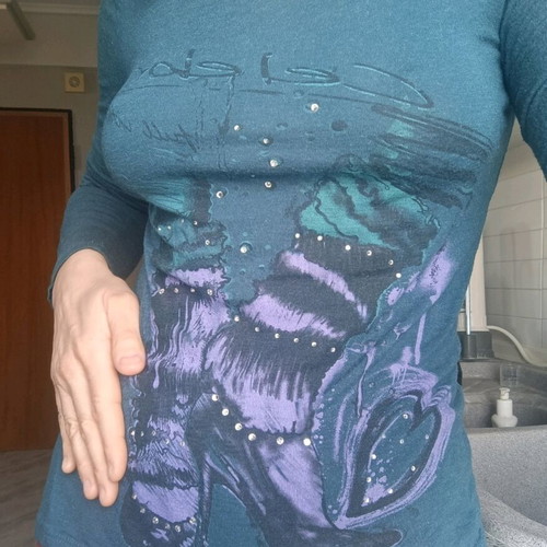 Lynne wool and viscose sweater like new, size S, blue turquoise