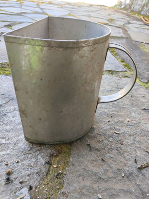 Stainless steel laboratory milk jug used