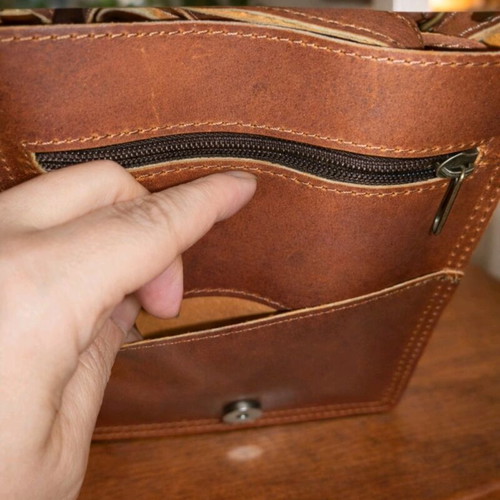 Shoulder Bag Brown New Genuine Leather