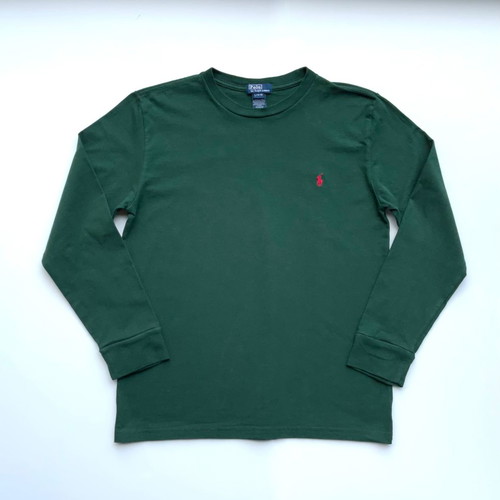 Polo by Ralph Lauren kids long-sleeve shirt green used, size L (14-16 years)