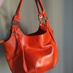 THE BRIDGE vintage shoulder bag used, orange leather