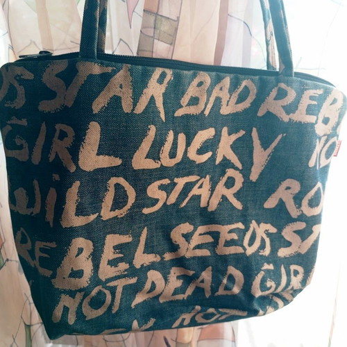 Denim shoulder bag Extreme like new with graffiti prints