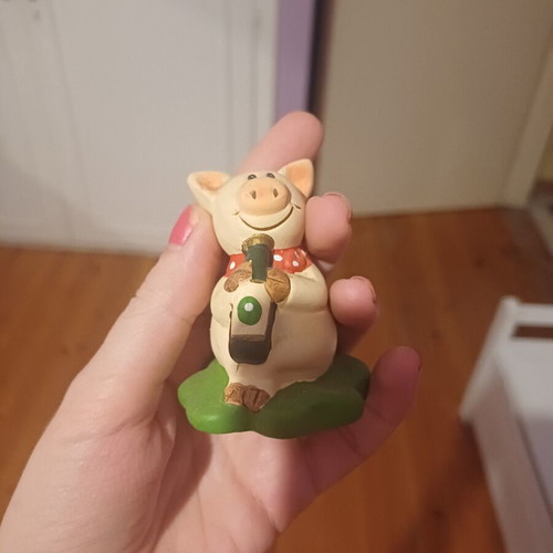 Lucky pig ceramic figurine, vintage decorative