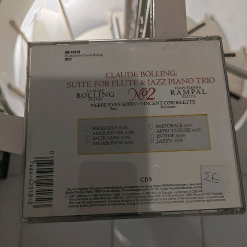 Bolling Suite for Flute & Jazz Piano Trio CD used