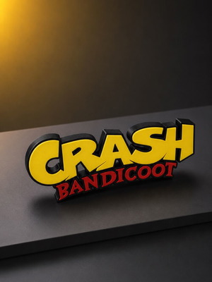 Crash Bandicoot 3D printed logo διακοσμητικό γραφείου κατόπιν παραγγελίας