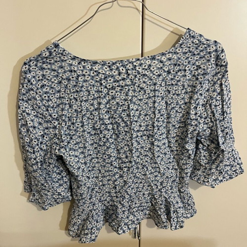 Floral summer blouse like new, blue size M