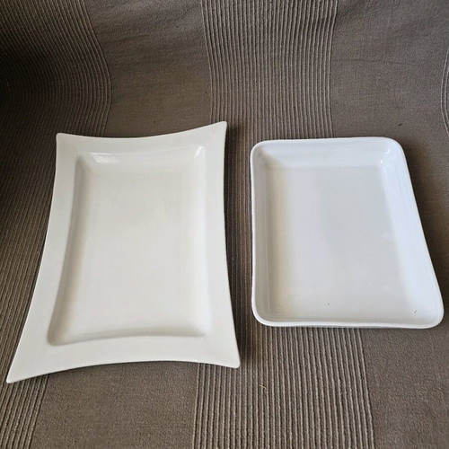 Serving platters new, porcelain