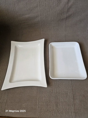 Serving platters new, porcelain
