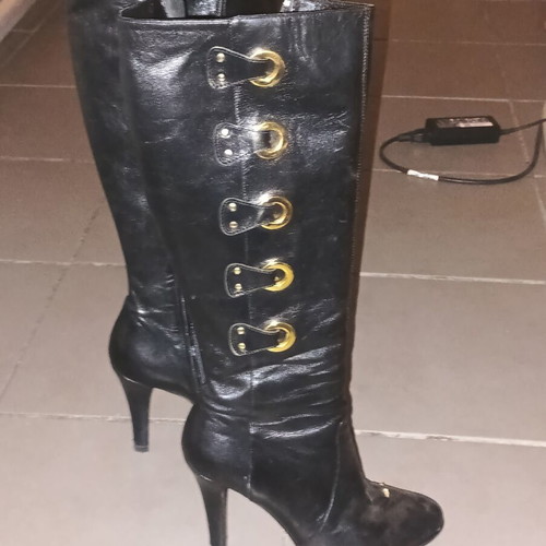 Vintage Lerre knee-high stiletto leather boots size 36 like new