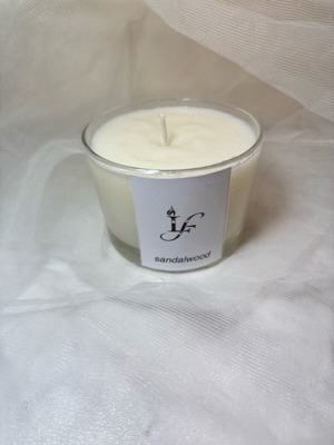 Handmade soy candle with sandalwood scent new
