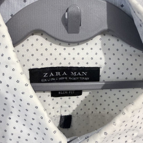 Zara men's white shirt with pattern like new, size L