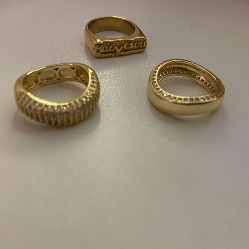 Gold-plated stainless steel ring size 7 new