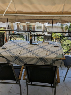 Aluminum dining set used with table and 4 chairs