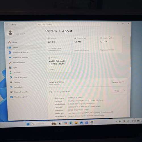 Acer Aspire Lite 15 laptop like new, 8GB RAM, 256GB SSD