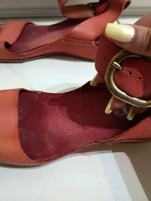 Take Me leather sandals used, size 40, red, made in Spain