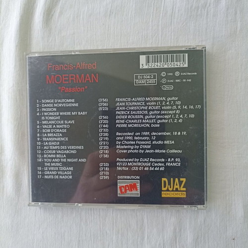 Passion Jazz Tzigane de France Francis Alfred Moerman CD new
