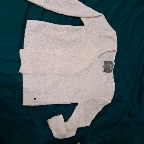 Cecil women's knitted cardigan like new, size Large, white