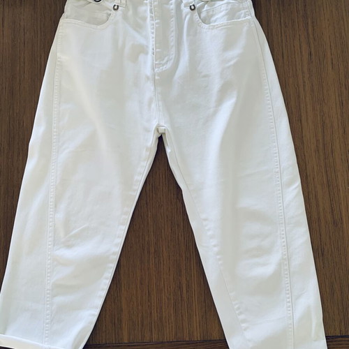 Frankie Morello white baggy loose cropped pants used, size S