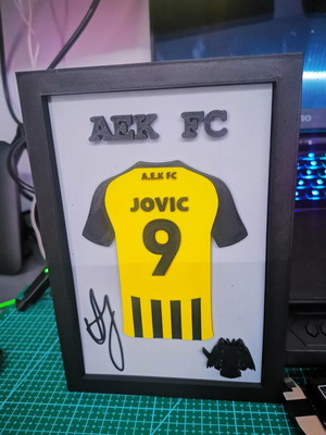 AEK FC Custom 3D Κορνίζα Φανέλας με Όνομα και Αριθμό