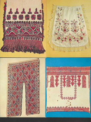 Folklore postcards used, pack of 4, traditional costumes 60-70s