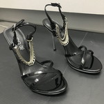 Aldo sandals black with silver details used, barely worn