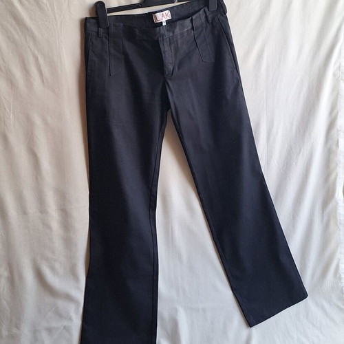 LAK Vintage 2002 Large Black High-Waisted Cotton Pants Straight Leg