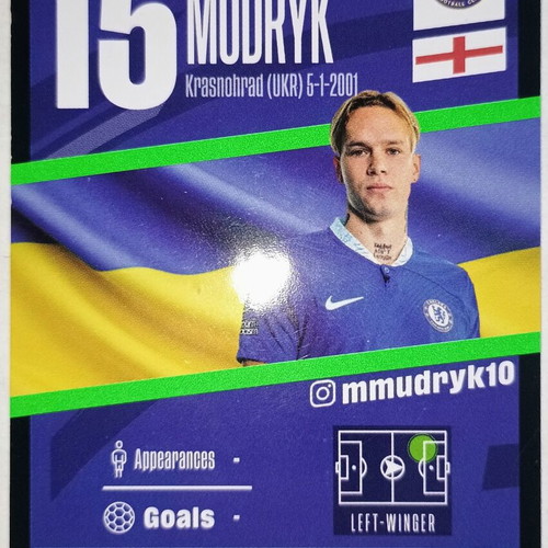 Mykhaylo Mudryk Chelsea FC Rainbow Master collectible card used
