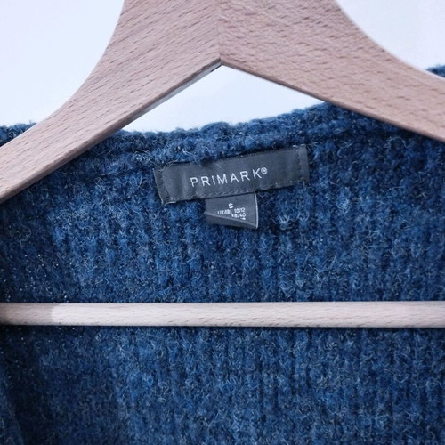 Knitted cardigan with asymmetric cut like new, blue