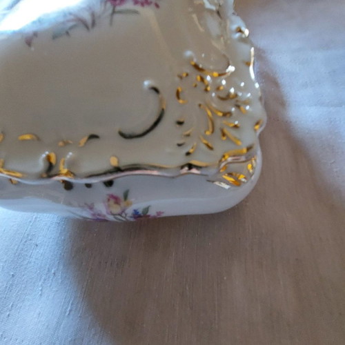 Vintage porcelain fondantière with handmade painting used