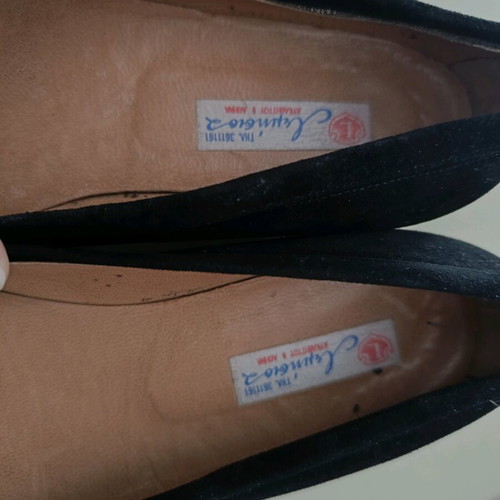 Loafers women's used black suede Greek made Lemisios