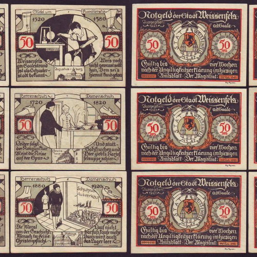 Germany 50 Pfennig set 6 Notgeld 1921 Stadt Weißenfels new