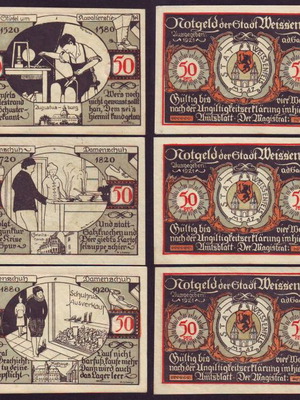 Germany 50 Pfennig set 6 Notgeld 1921 Stadt Weißenfels new