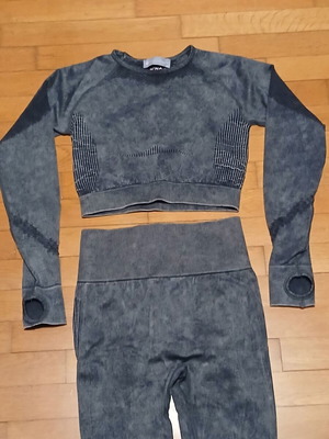 Marmalady Clothing Bar σετ με κολάν και κοντό τοπ bodycon σε γκρι, μέγεθος M/L