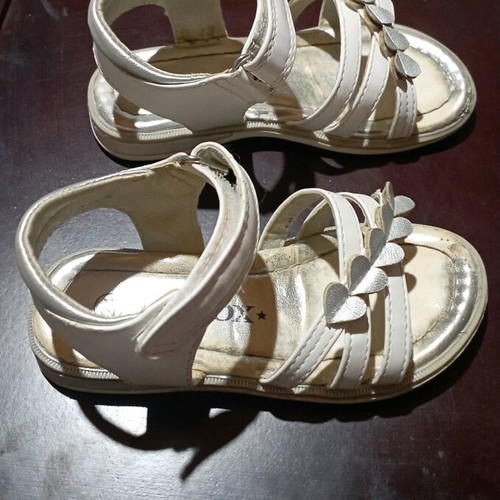 Sprox sandals used, white with silver hearts size 24