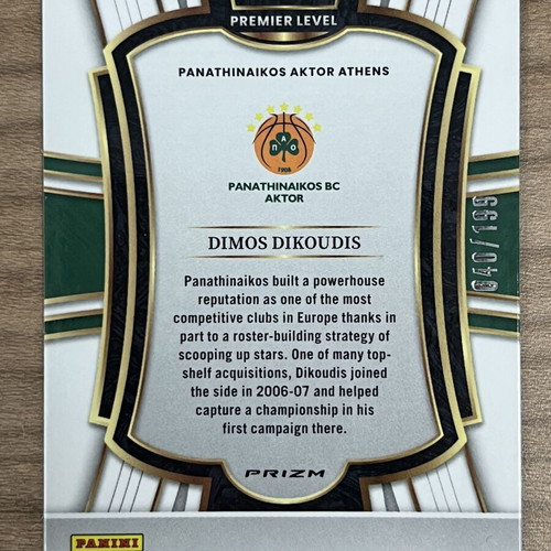2025-26 Panini Select Euroleague Basketball Dimos Dikoudis card like new