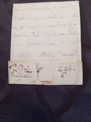 French letter from 1798 used, French Revolution era