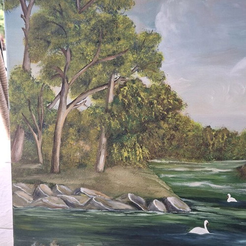 Handmade oil painting landscape new 70x100x1.5cm