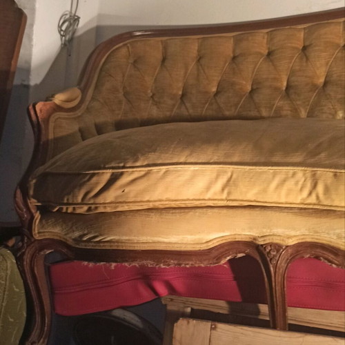 Classic two-seater sofa with carving used