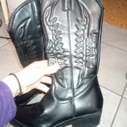 Cowboy leather boots like new, black, size 37