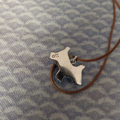 Swarovski crystal dog pendant like new, blue fox terrier design