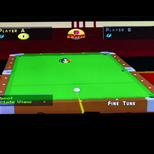 Virtual Pool PS1 game, sports billiards simulation