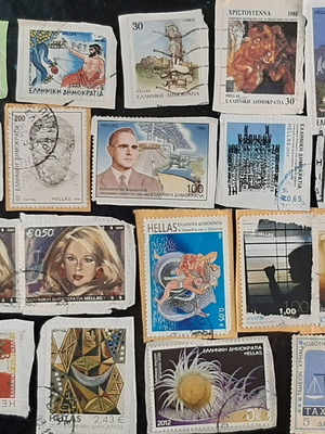 Collectible Greek stamps 1987 to 2012, set of 19