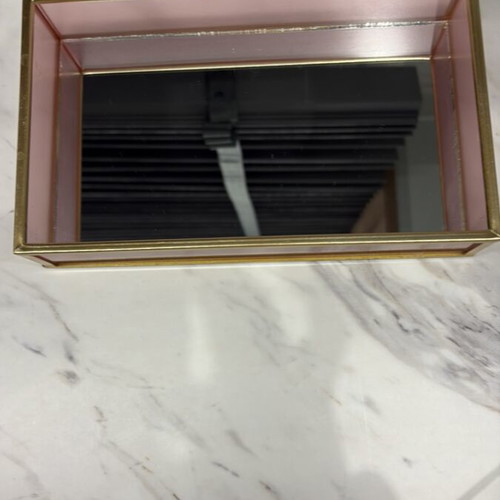 Decorative tray with mirror and gold frame like new