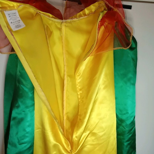 Colorful clown costume new, satin fabric, one size