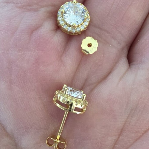 Silver 925 earrings with cubic zirconia, handmade