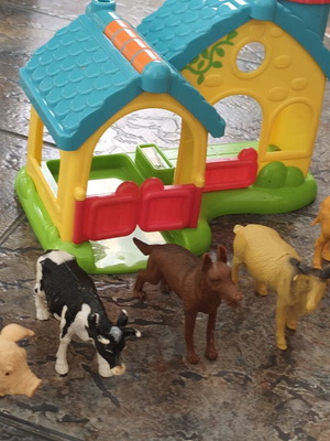 Farm toy with animals like new