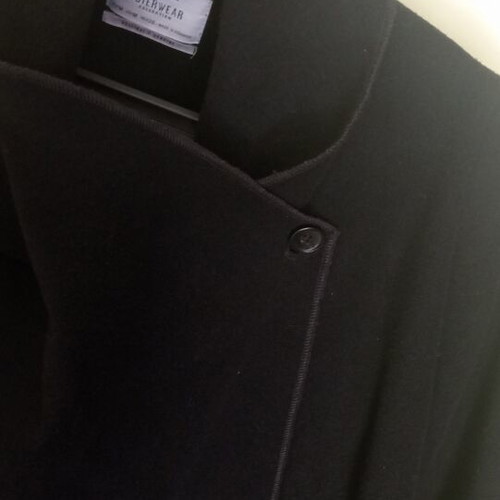 Bershka coat with long collar like new, black, size M