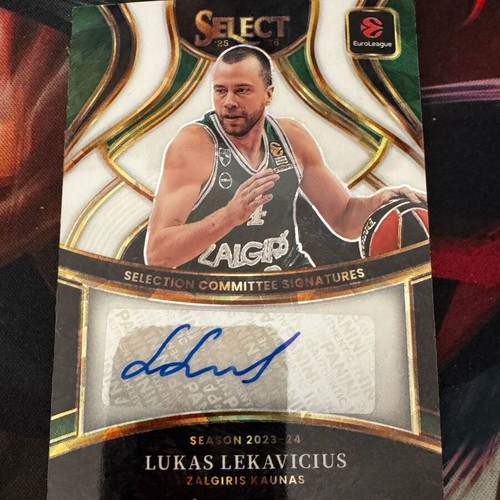 Lukas Lekavicius 2025-26 Select Euroleague White Ice Auto /49 card